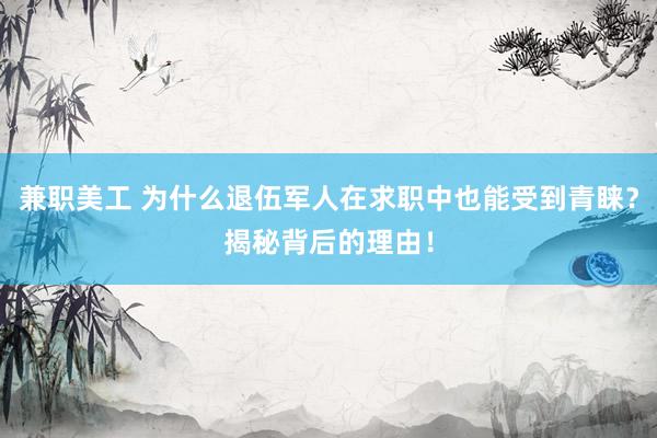 兼职美工 为什么退伍军人在求职中也能受到青睐？揭秘背后的理由！