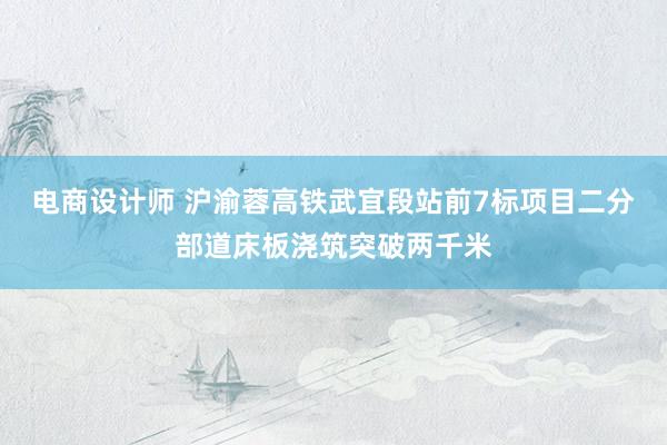 电商设计师 沪渝蓉高铁武宜段站前7标项目二分部道床板浇筑突破两千米