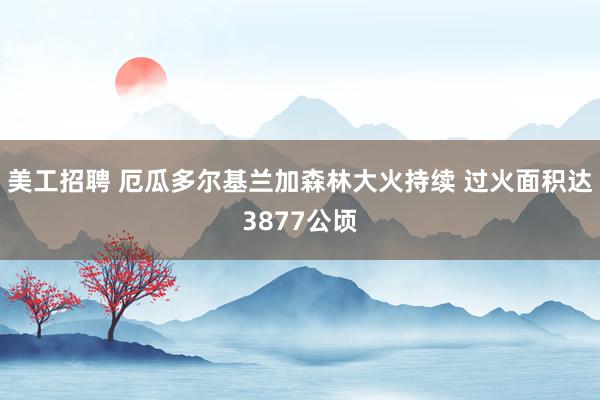 美工招聘 厄瓜多尔基兰加森林大火持续 过火面积达3877公顷